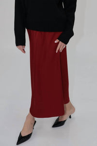Another Love Liya Satin Skirt in red rose - women's skirt - detail view