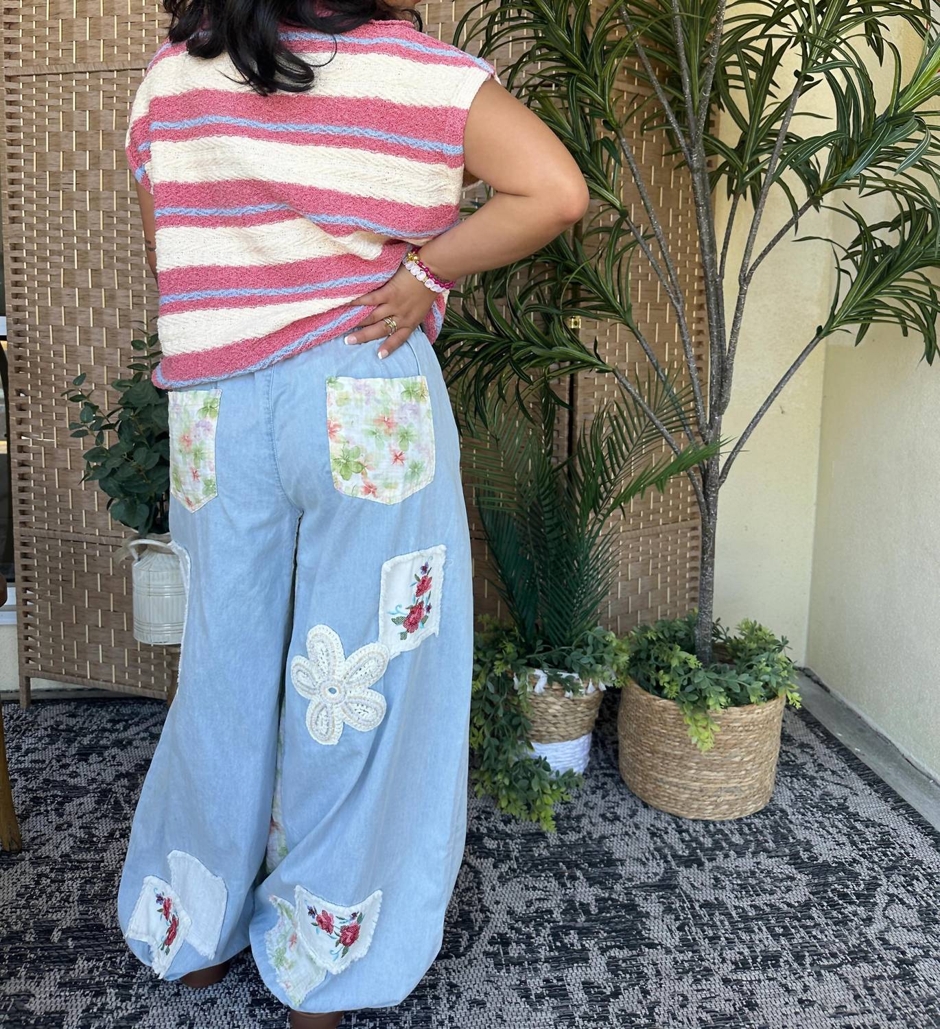 Peach Love - Island Vibes Striped Sweater Top