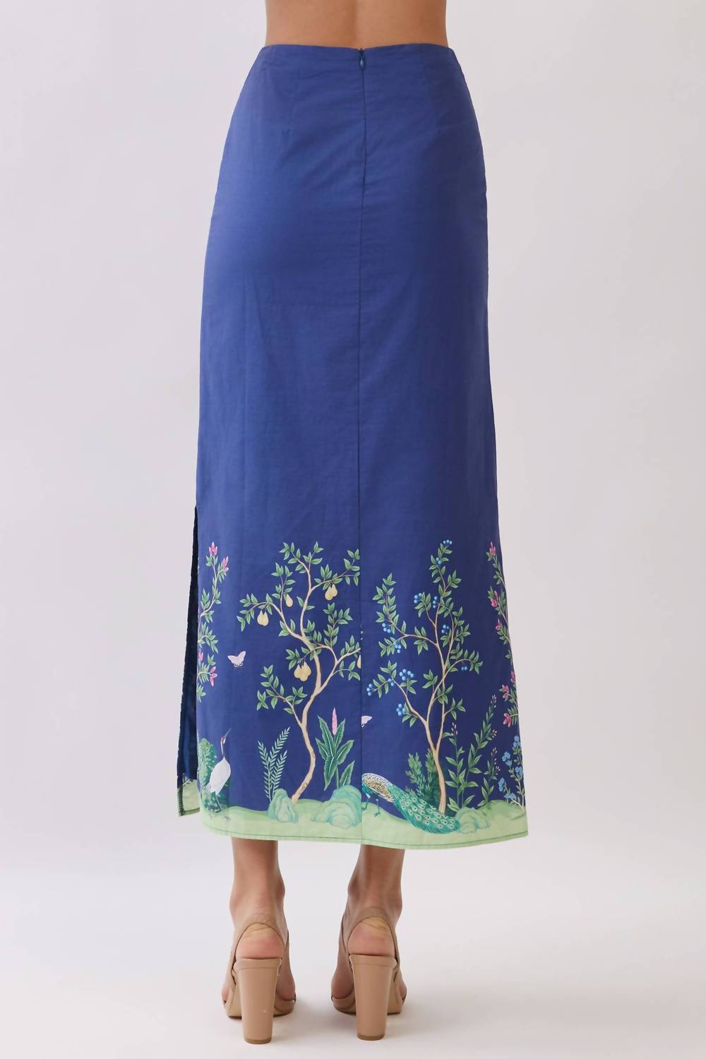 Tcec - Botanical Border Print Maxi Skirt