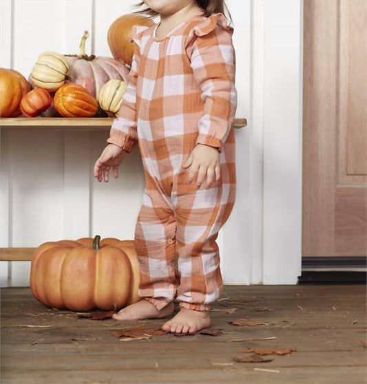 Baby Girl's Check One-Piece and Headband Set