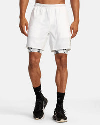 RVCA Bedwin X Stash Train 2 in 1 Short in 1 short in white - men's shorts