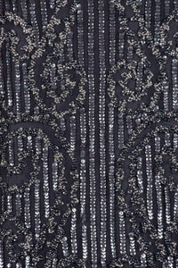 Aidan Mattox - Short Sleeve Embellished Mesh Dress