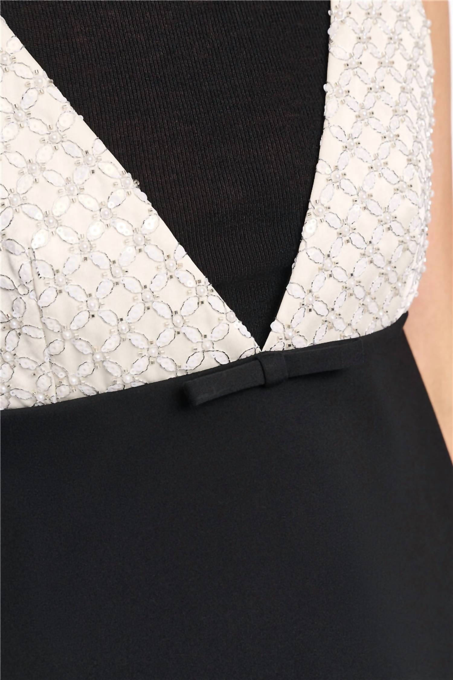 DOROTHEE SCHUMACHER Emotional Essence Mini Dress in black off white - women's dress - alternate view
