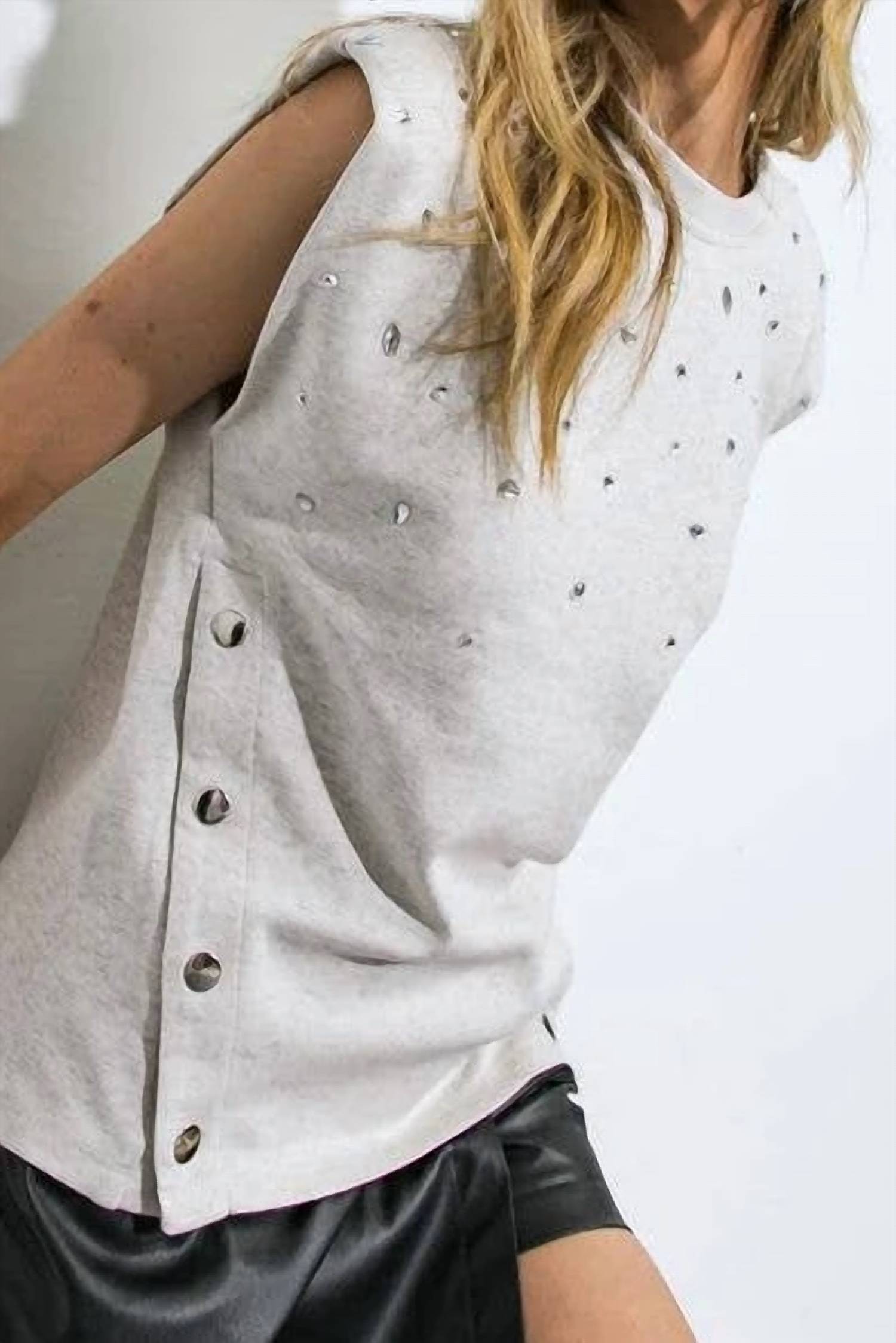 Flying Tomato - Snap Front Jeweled Top