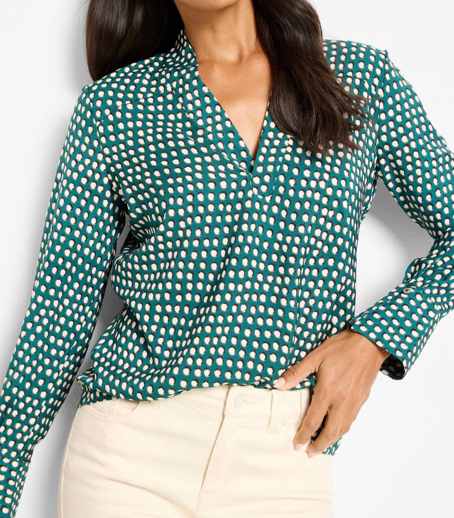 Nic + Zoe - Shadow Dot Long Sleeve Top