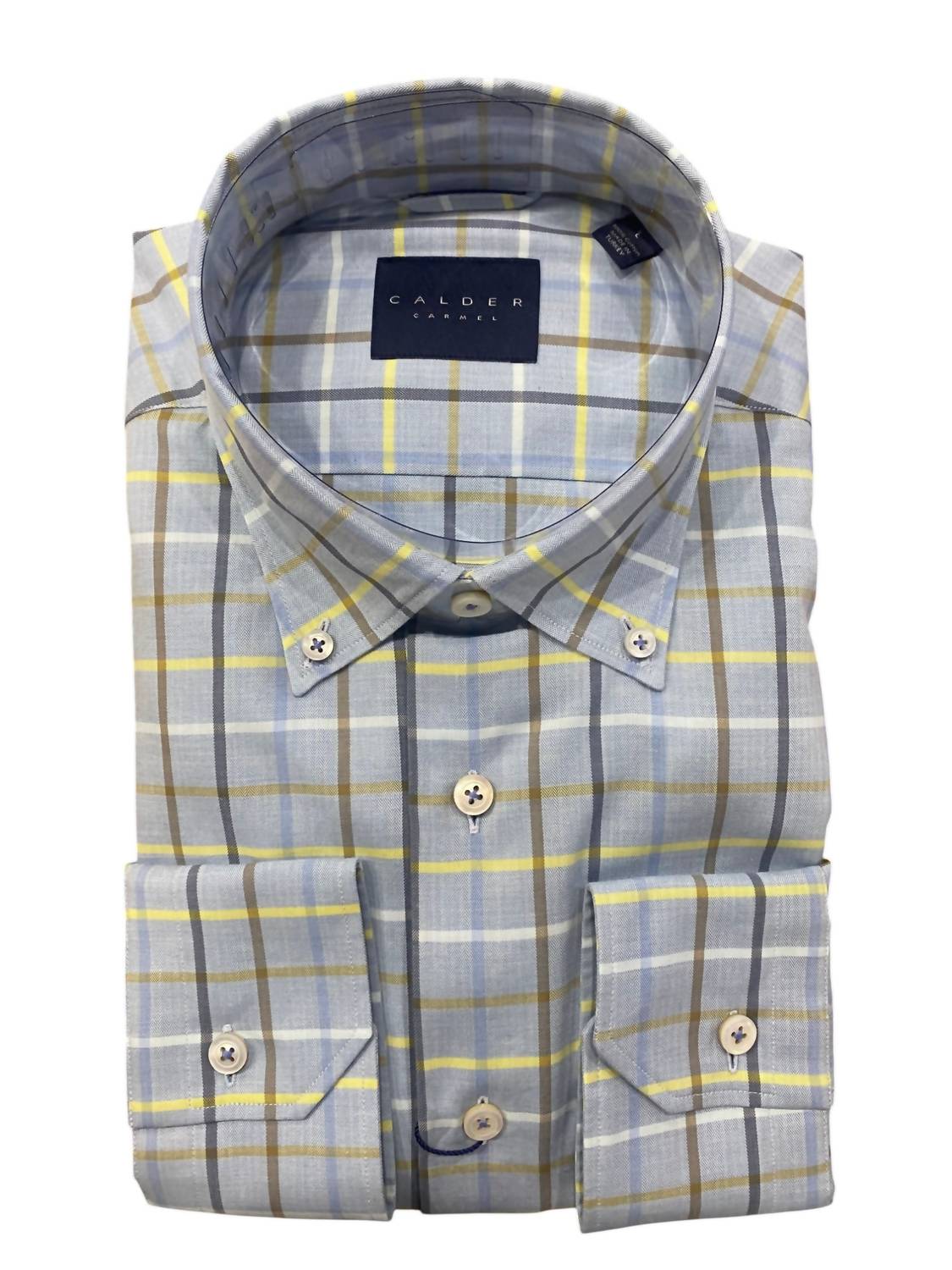 Calder Carmel - Men's Luxury Melange Peached Twill Herringbone Shirt