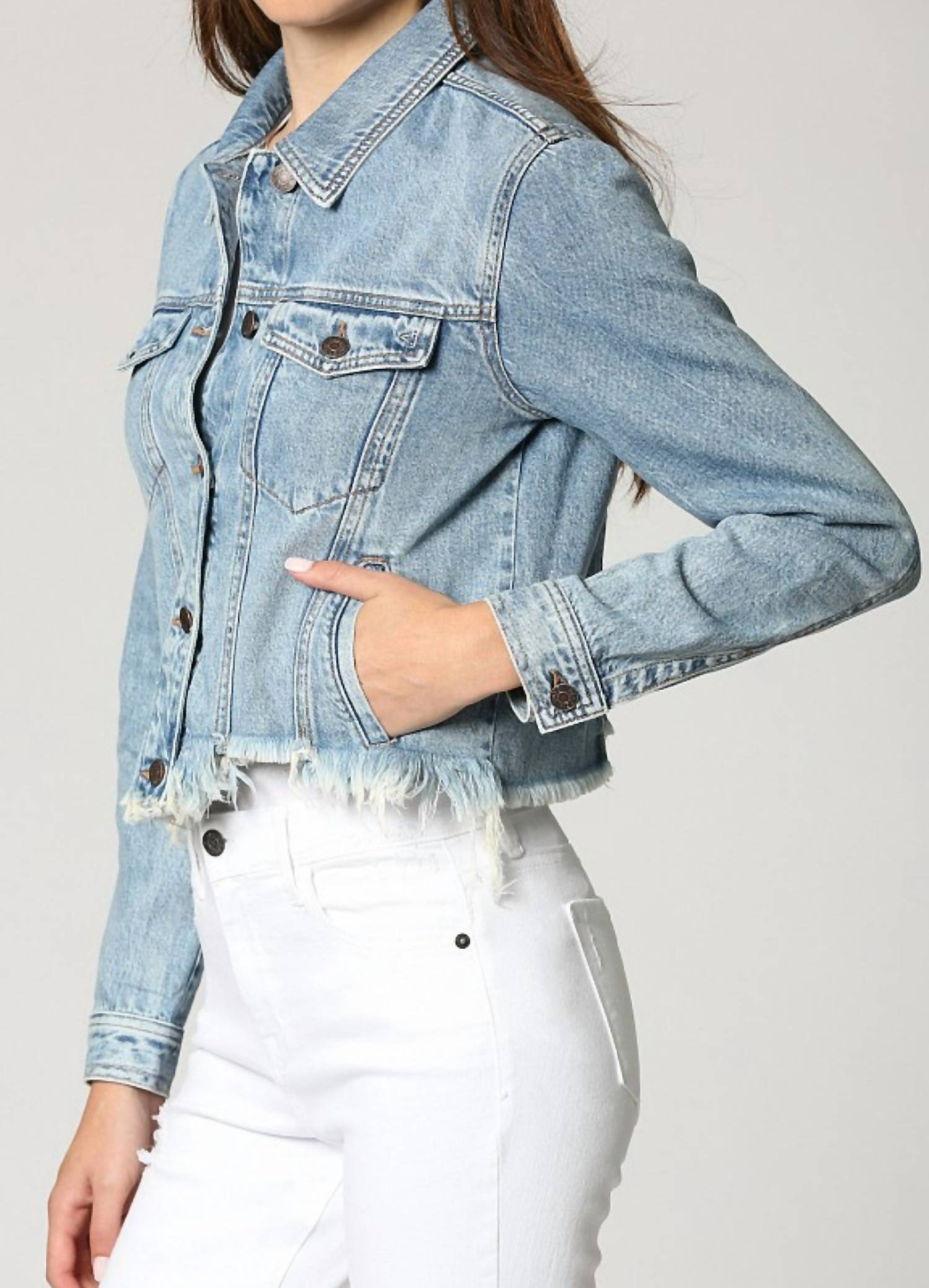 Hidden - Kelso Distressed Fray Jacket