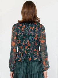 Current Air - Floral Knit Peplum Top