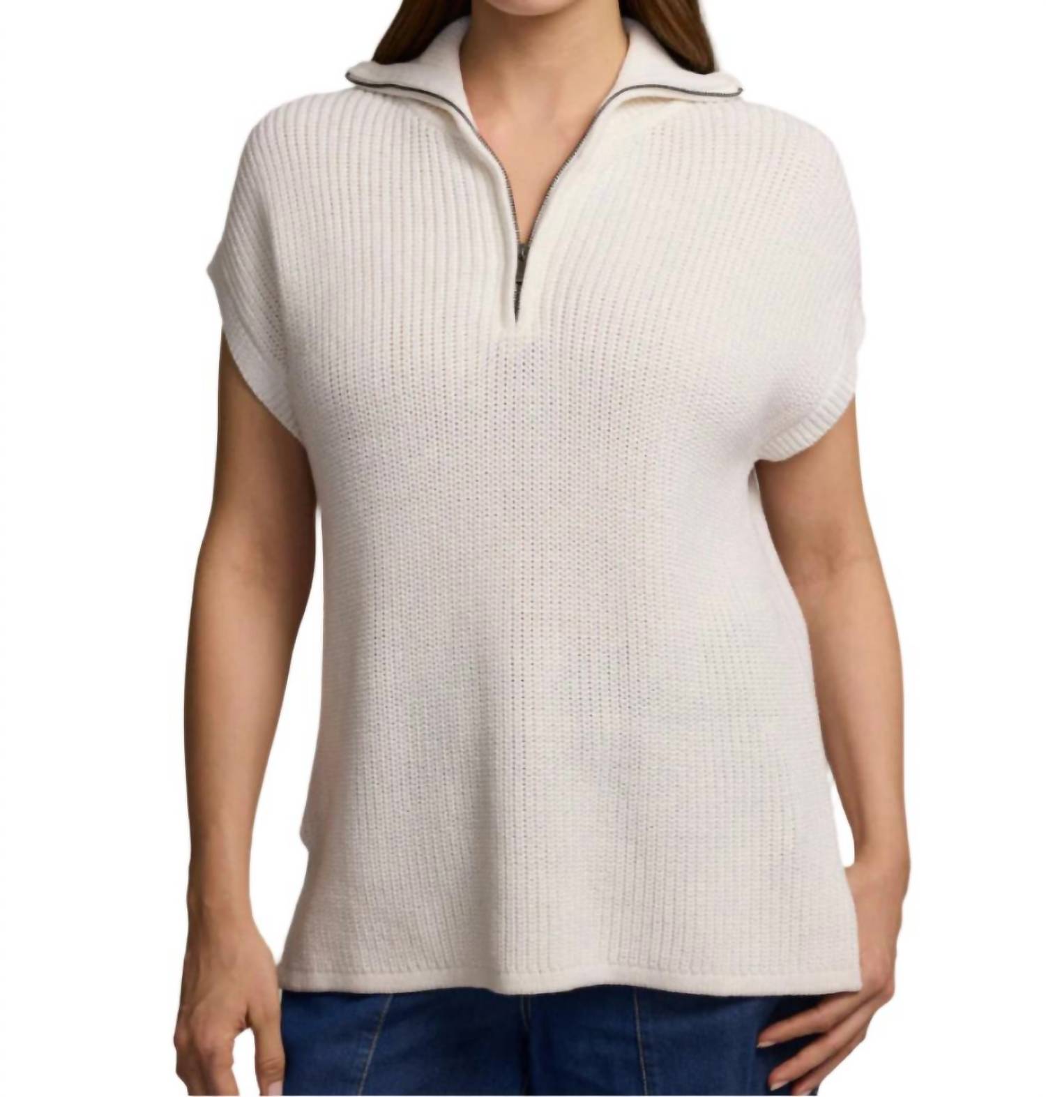 Hinson Wu Brooke Sleeveless Sweater Vest in pearl white - women's sweater