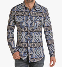 Rock & Roll Denim - Modern Fit Aztec Snap Shirt