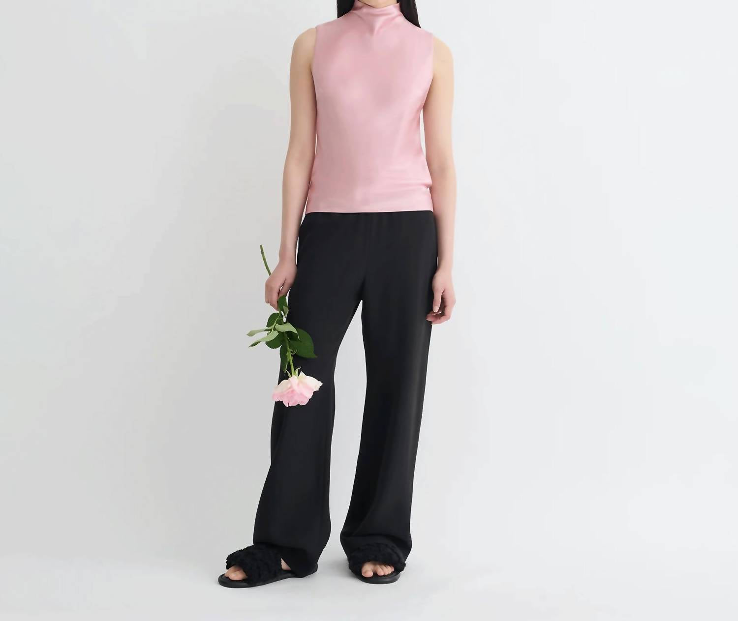 Nanushka - Colson Slip Satin Turtleneck Top