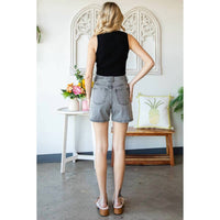 Veveret - Waist Belted Denim Shorts