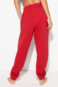 SPIRITUAL GANGSTER Insignia Portia Sweatpant in red heart - women's pants - detail view