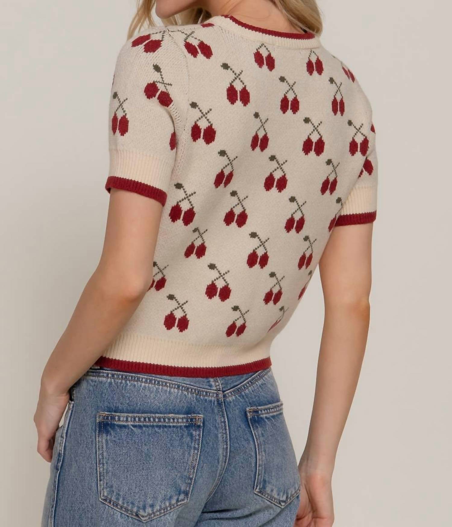 Active Basic - Short Sleeve Contrasting Edge Sweater