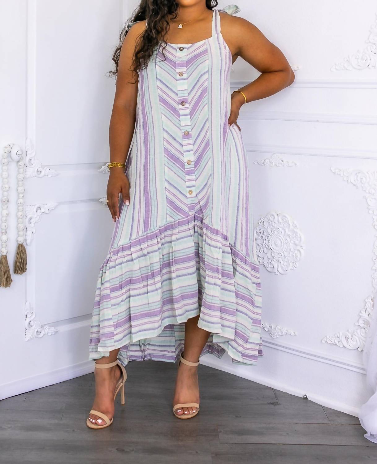 Surelymine - Cotton Ruffle Maxi Dress