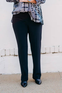 Multiples Women's Slim-sation Relaxed Leg Pant in intgry - women's pants - alternate view