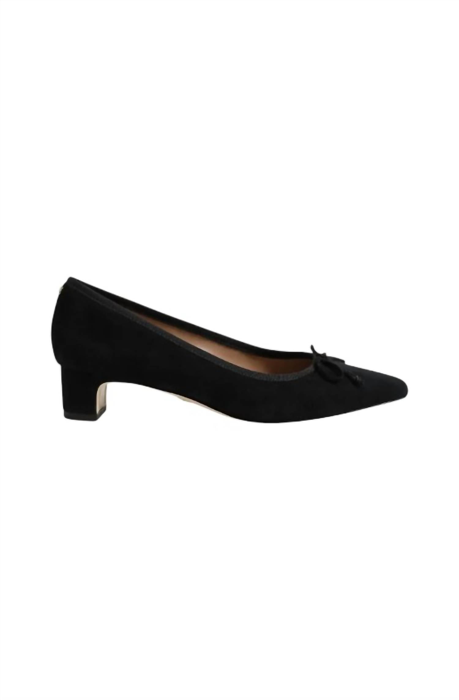 Sam Edelman Women's Rinda Pointed Toe Ballet Heel in black suede - women's heels