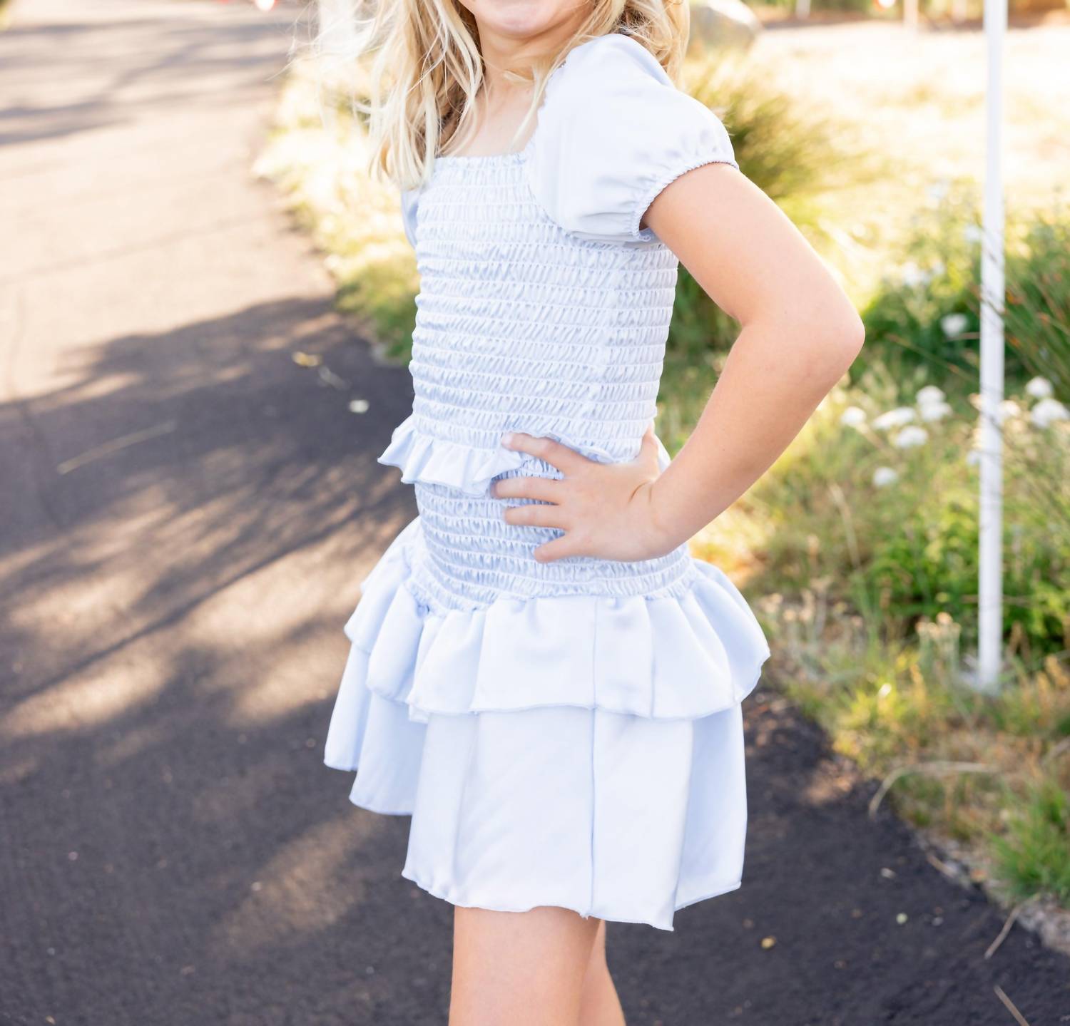 Cheryl Creations - Satin Smocked Dress