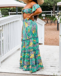 Surelymine - Get Away Printed Wrapped Maxi Skirt Set