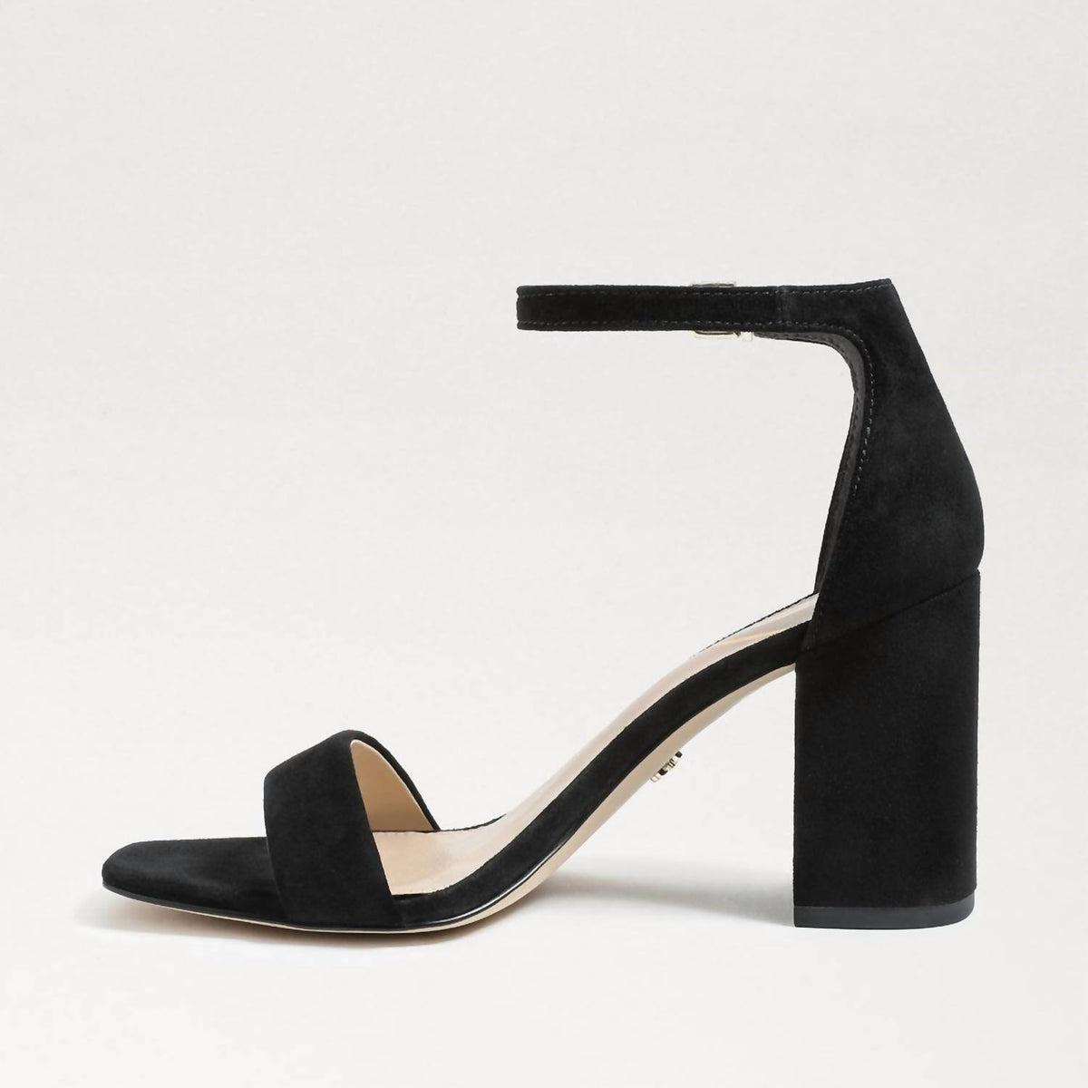 Sam Edelman Women's Daniella Suede Block Heel Sandal in black - women's sandal - detail view