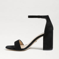Sam Edelman Women's Daniella Suede Block Heel Sandal in black - women's sandal - detail view