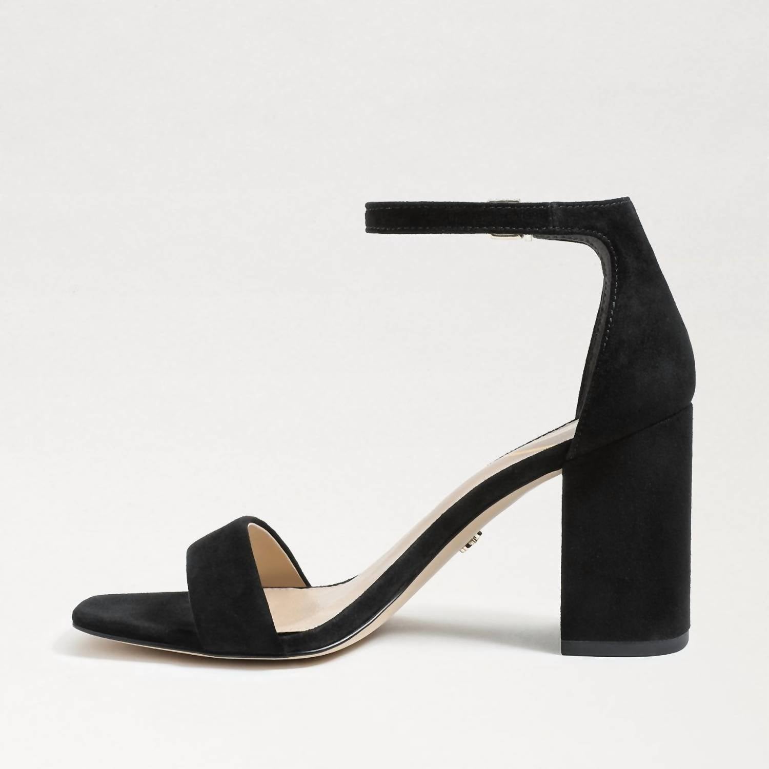 Sam Edelman Women's Daniella Suede Block Heel Sandal in black - women's sandal - detail view