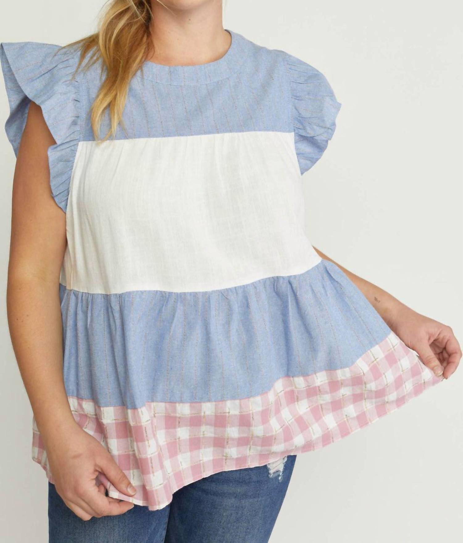 Entro - Mixed Print Tiered Top