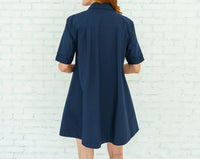 Caryn Lawn Penny Dress in navy - women's dress - detail view