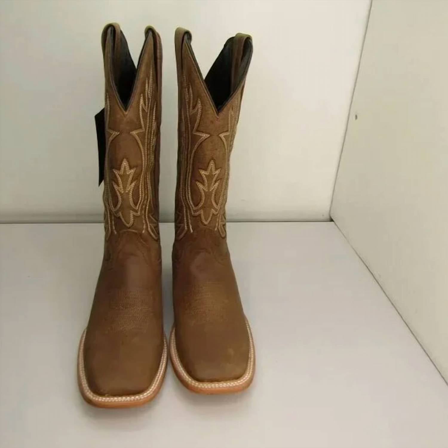 J.B. Dillon Women's Wide Square Toe Pull-on Cowboy Boots in brown - women's shoe - alternate view