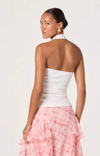 Astr - Tate Knit Ruched Halter Top