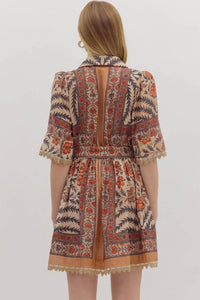 entro Fall Botanic Dress in charcoal - women's dress - alternate view
