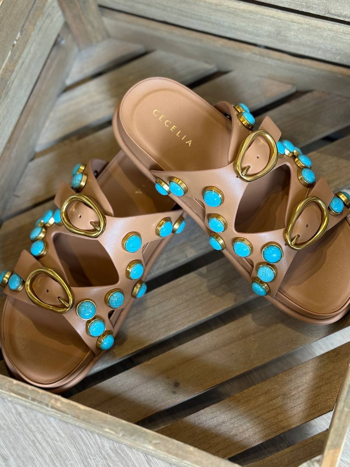 Cecelia New York - Women's Enamel Studded Slide
