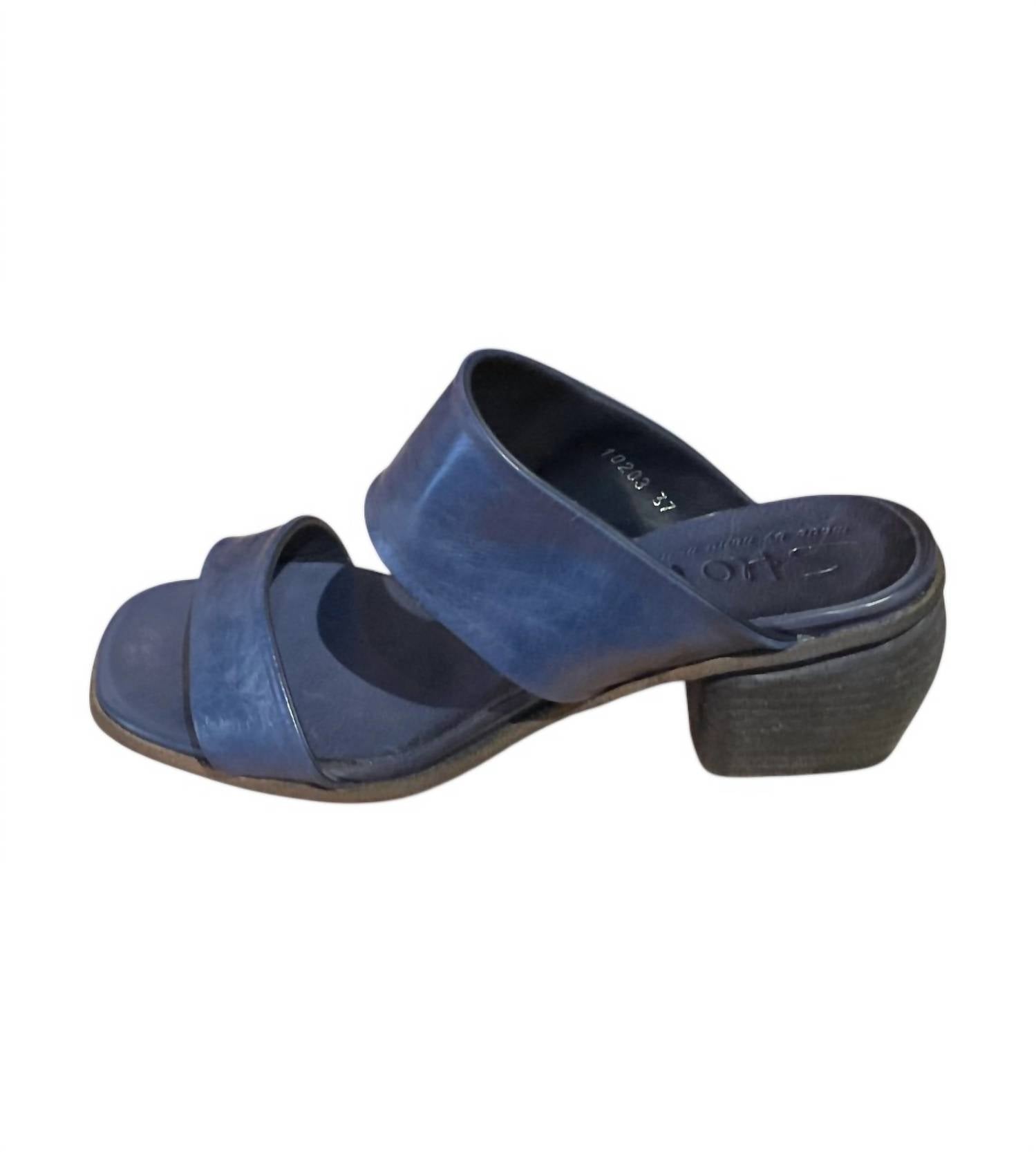 Shoto Women's Tripon Slide Sandals in navy blue - women's heels