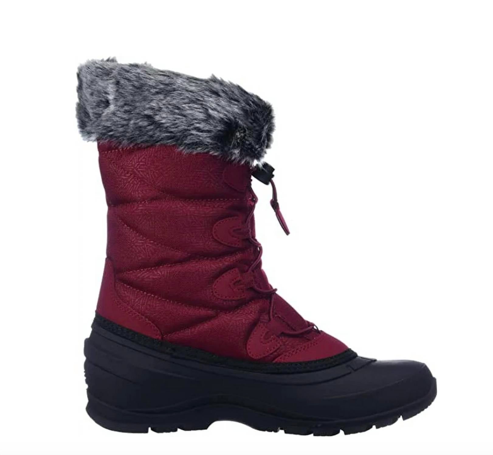 Kamik - Women's Momentum 3 Pull On Rounded Toe Waterproof Fur Trim Ankle Snow Boots
