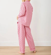 Printfresh Long Sleeve Pajama Set in pink macaron - women's intimate - detail view