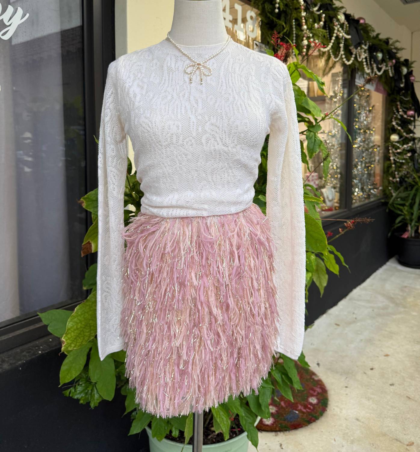 Sincerely Ours Women's Petra Feather Skirt in pink - women's skirt