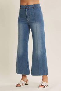 In February - Stretchy Cropped Wide Leg Jeans