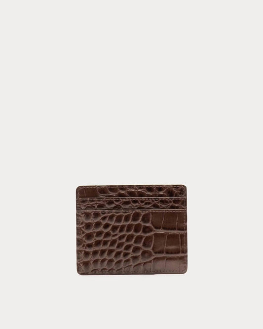 Frances Valentine - Women's Embossed Croc Leather Card Case