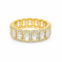 Allyanna Gifts - Women's Moissanite Radiant Cut Halo Eternity Band