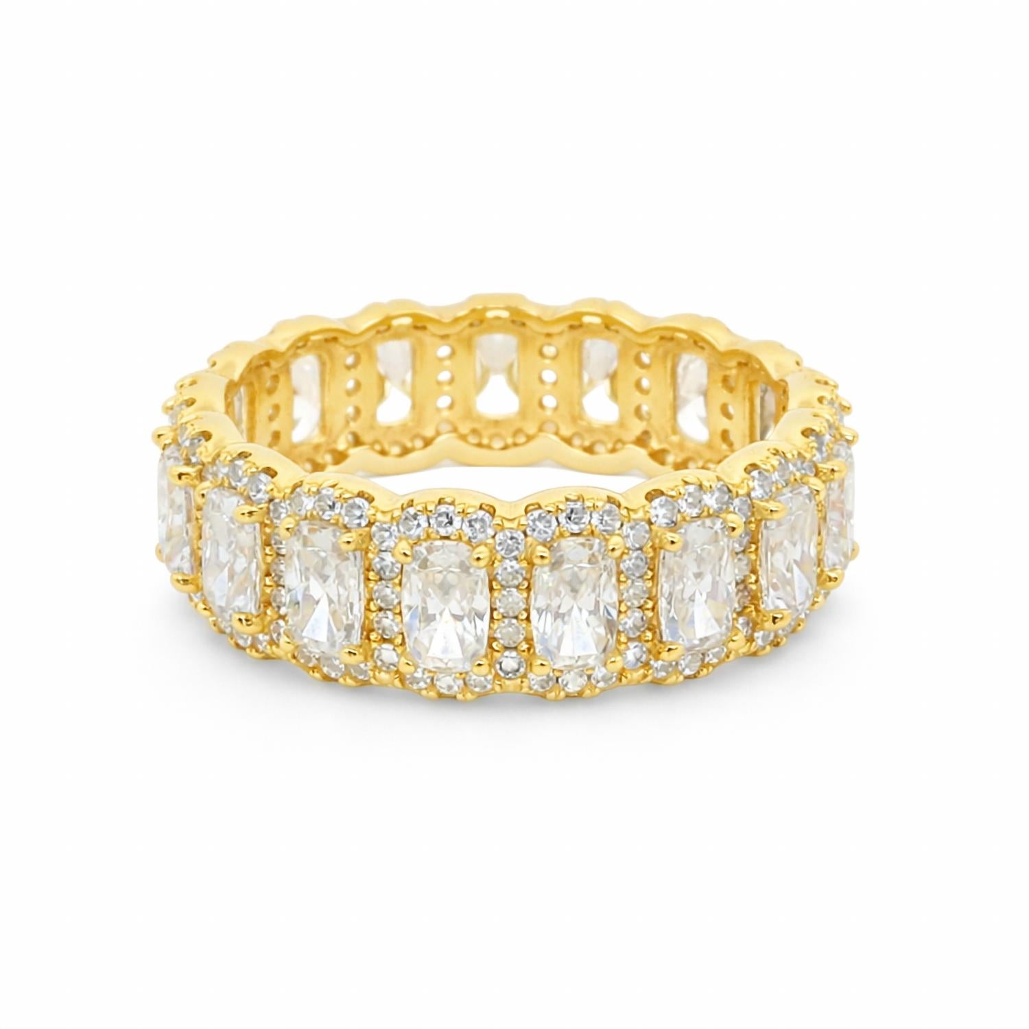 Allyanna Gifts - Women's Moissanite Radiant Cut Halo Eternity Band