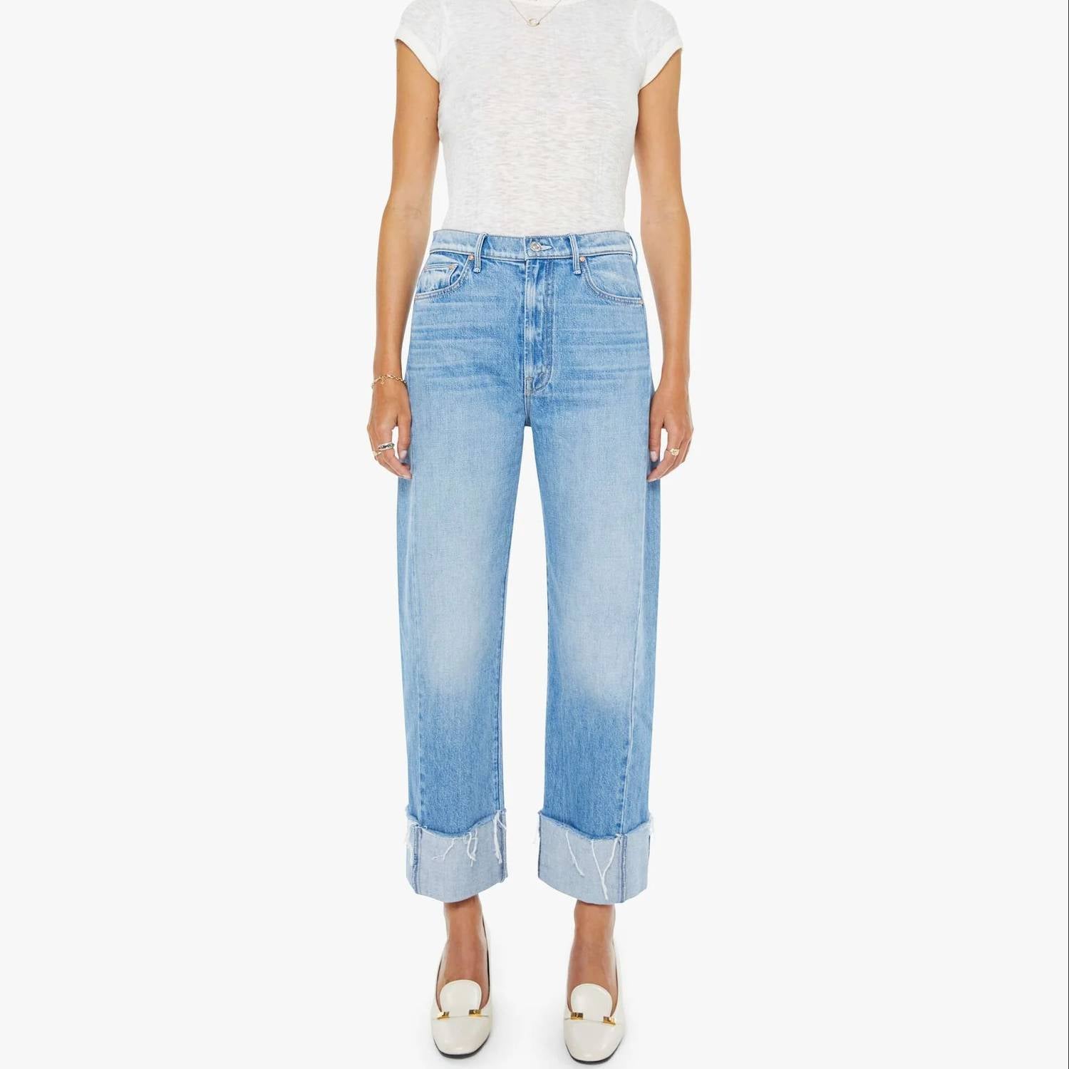 Mother - Half-pipe Ankle Cuff Fray Jeans
