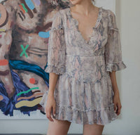 OLIVACEOUS Snake It Off Lace Up Mini Dress in snakeskin - women's dress