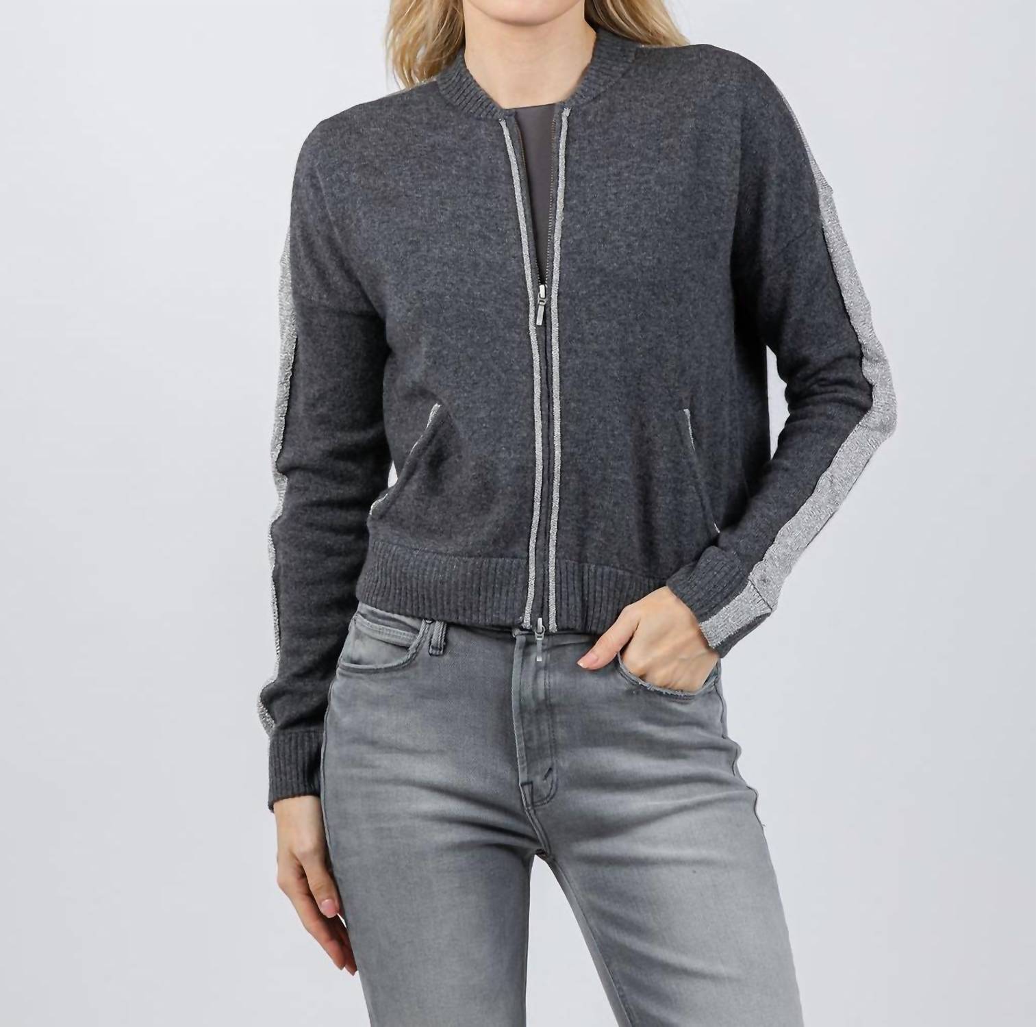 Brodie Cashmere - Luxe Cashmere Bomber Jacket