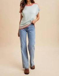 Anniewear - Stripe Colorblock Dolman Sleeve Sweater