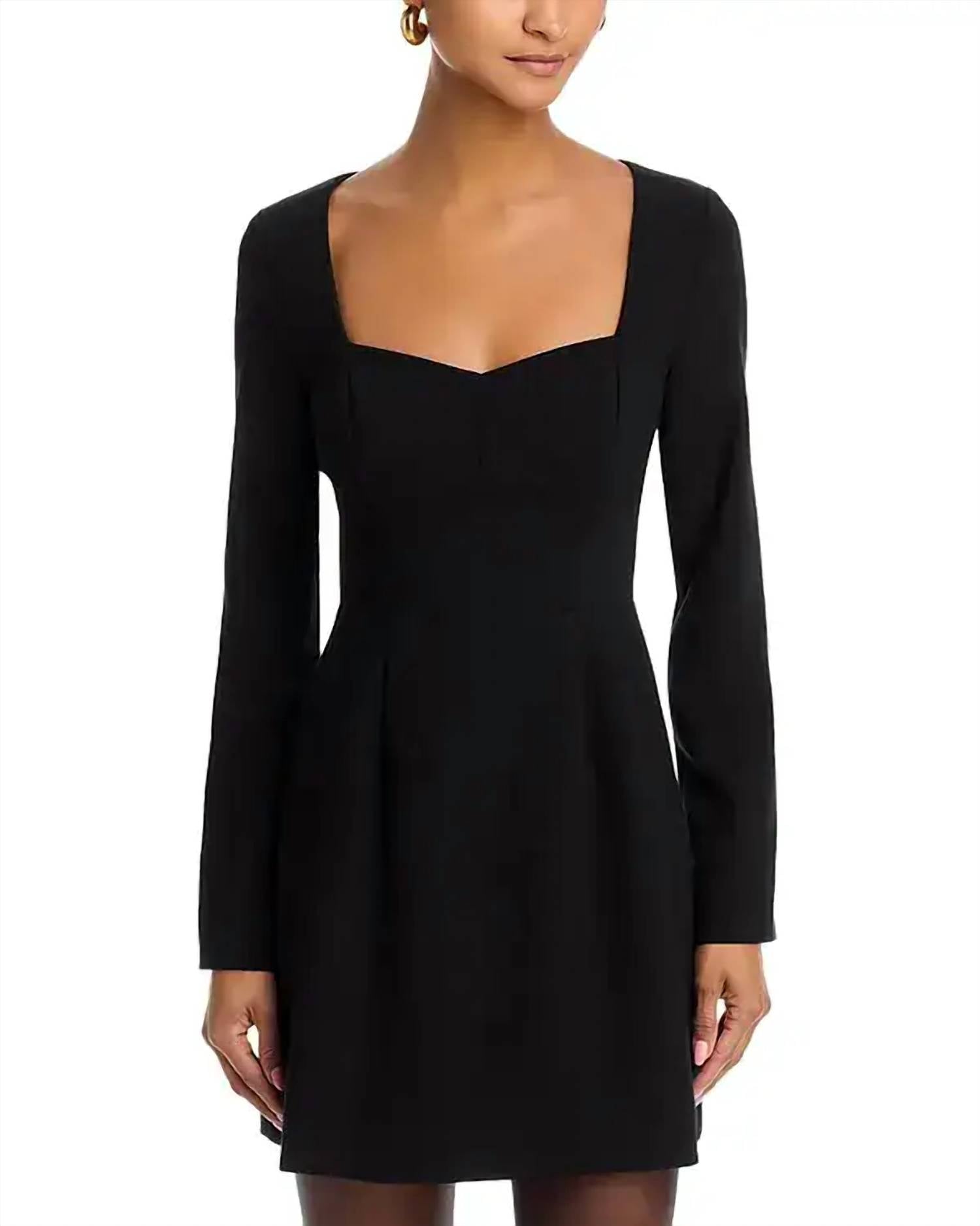 FRENCH CONNECTION Whisper Sweetheart Long Sleeve Mini Dress in black - women's dress