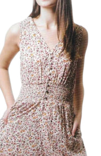 En/Kay - Floral Sleeveless Crop Linen Jumpsuit
