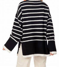 mudpie Dunn Striped Sweater in black - women's sweater - alternate view