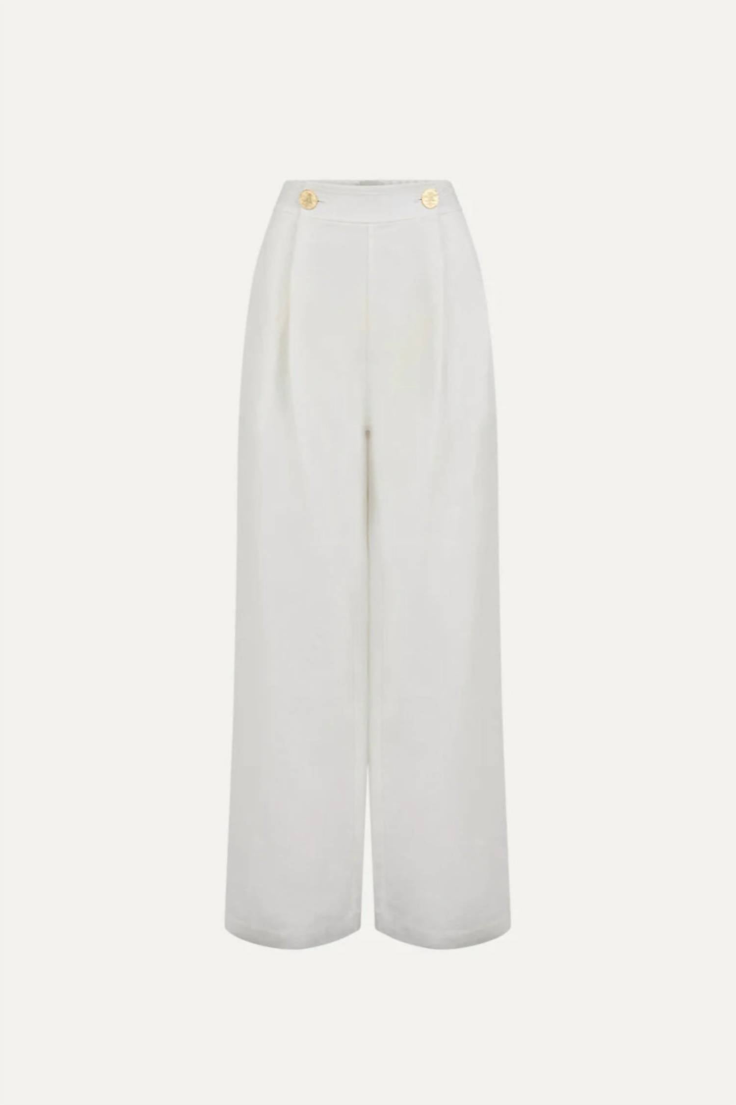 Le Kasha Women's Minuf Linen Pants in white - women's pants