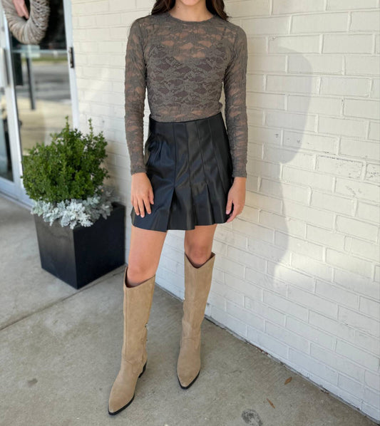 Thml - Gemma Pleated Faux Leather Mini Skirt