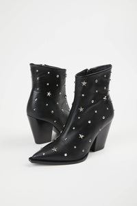 STAR STUDDED LEATHER BOOTS